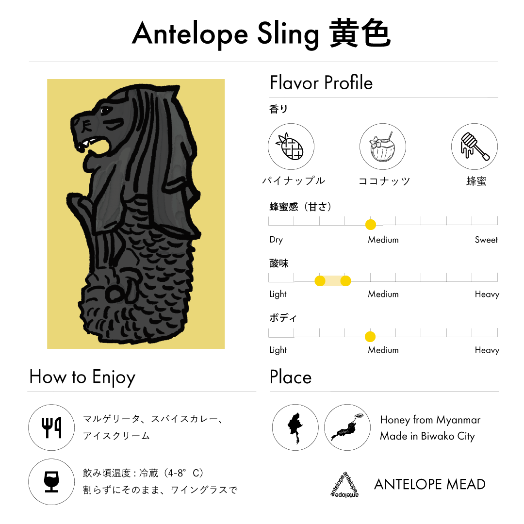 【New!】Antelope Sling -黄色 | パイナップルとココナッツのミード