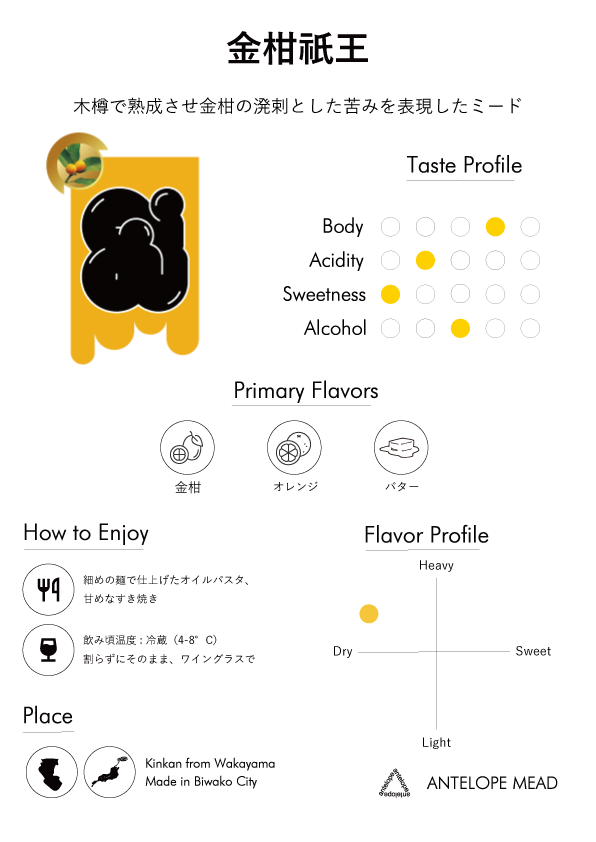 金柑祇王 / 金柑のバーボン樽熟成ドライなミード