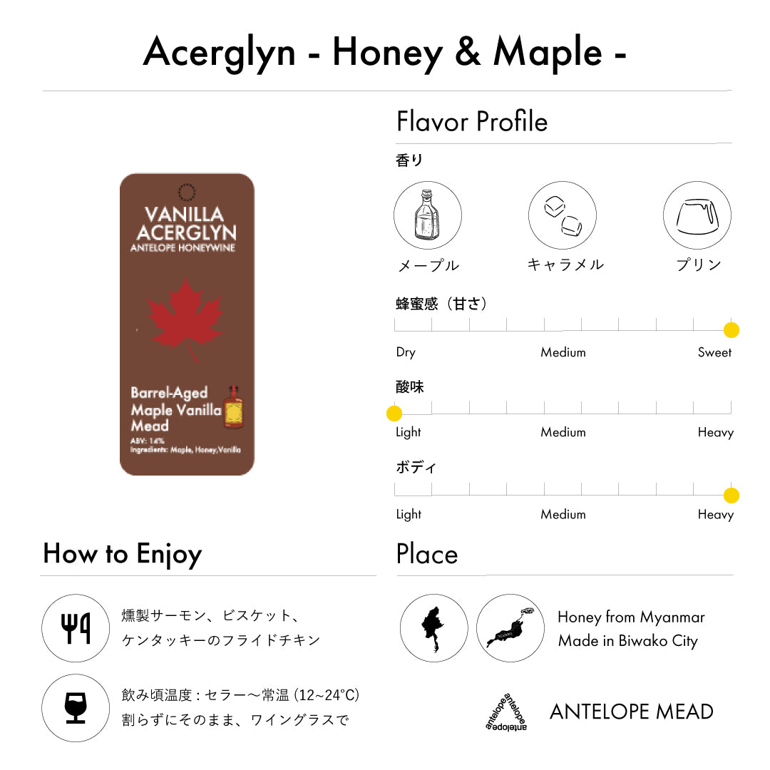 【NEW】Acerglyn - Honey &amp; Maple - | メープルシロップのミード