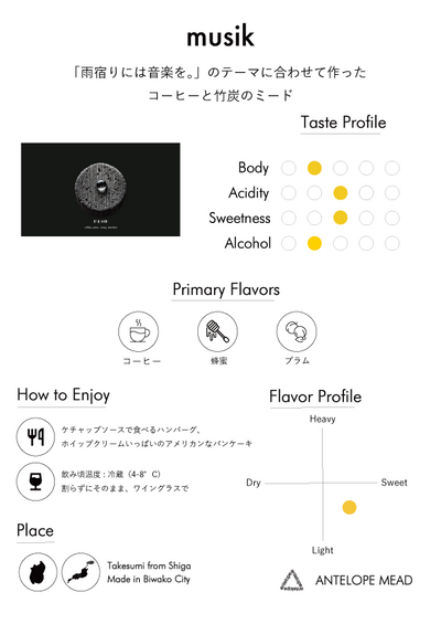 musik / コーヒーとプラムと竹炭のミード